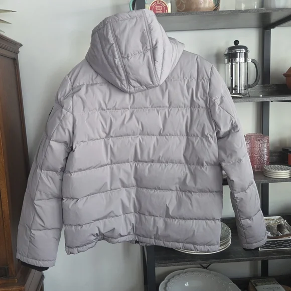 Guess Men's Gray Puffer Ski Snowboard Jacket NWOT Hooded XL Warm Cozy - Picture 2 of 12